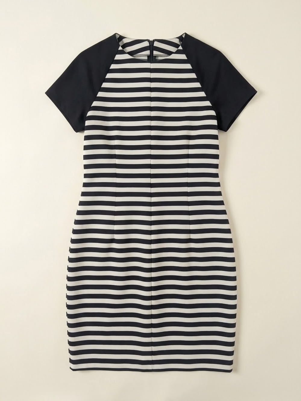 Michael Kors Navy and White Striped Sheath Dress